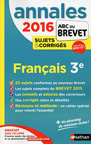Annales 2016 Français 3e